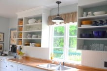upper cupboards by stove