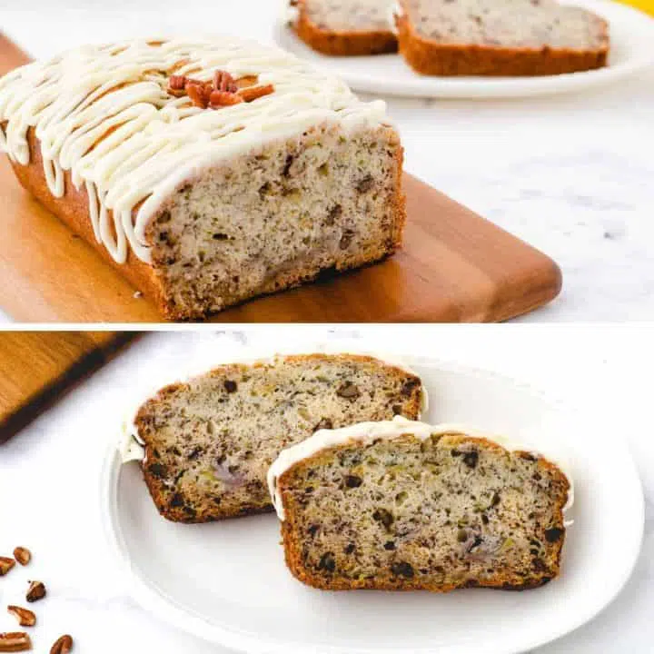 Banana Bread with Buttermilk and Cream Cheese Icing
