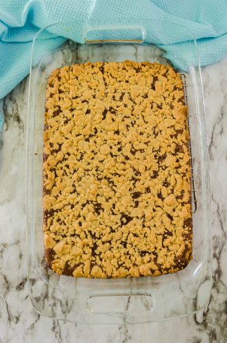 Baked peanut butter fudge bars.