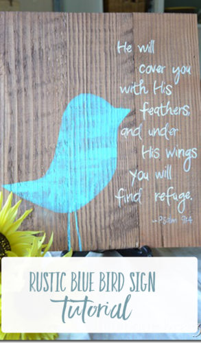 rustic blue bird sign tutorial