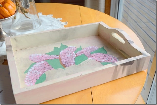 painted wooden tray makeover