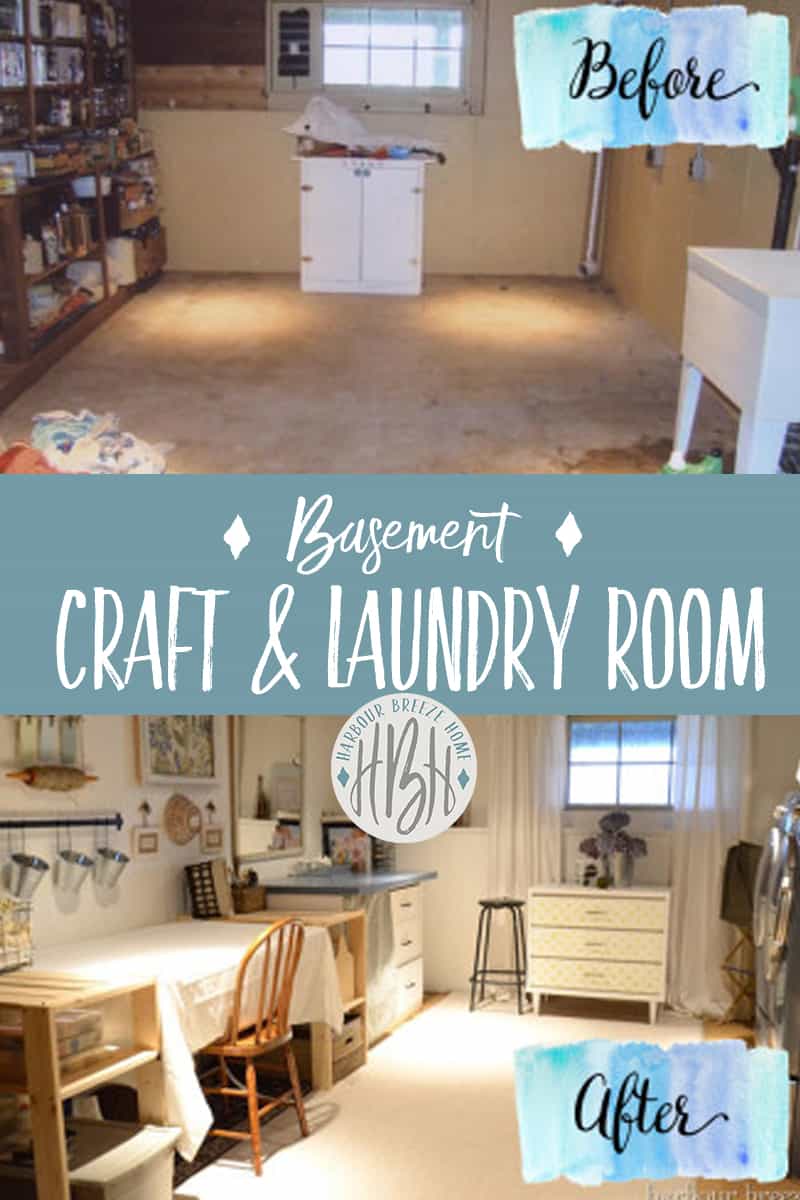 Basement Craft & Laundry Room Reveal - Harbour Breeze Home