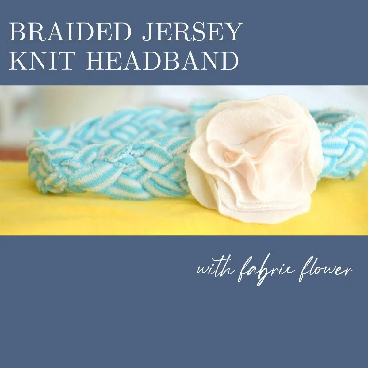 Braided Jersey Knit Headband with Flower