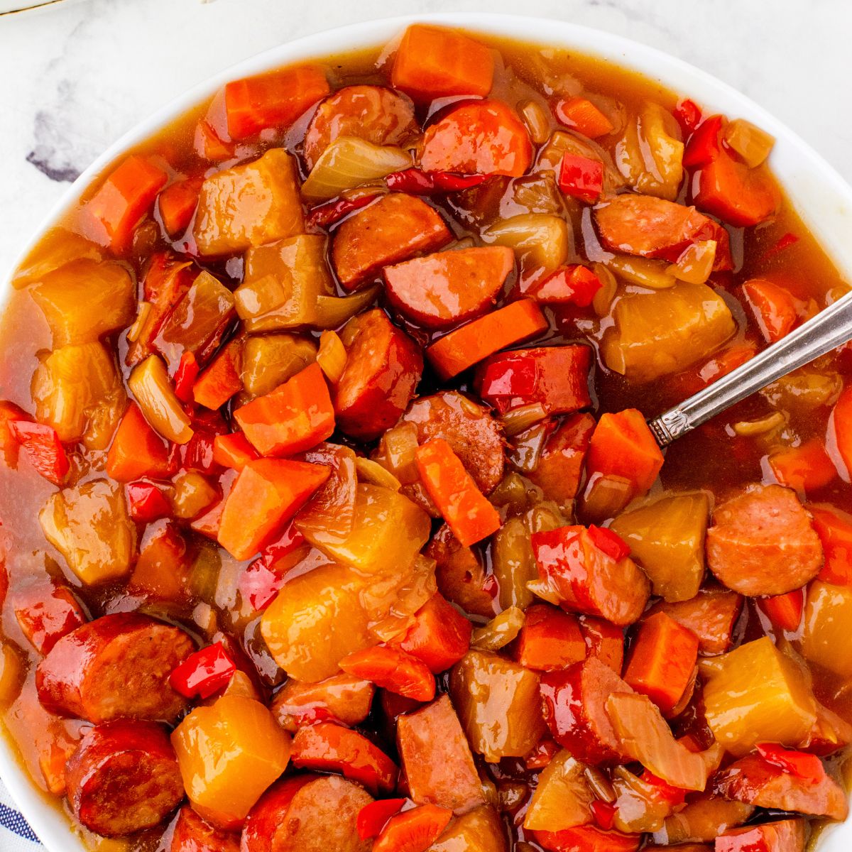 Sweet and Sour Crock Pot Sausage and Peppers Recipe