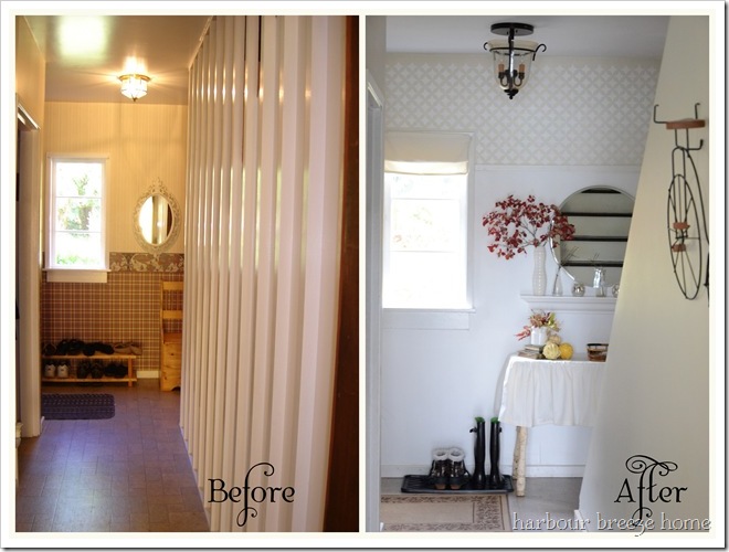 entryway before and after with words