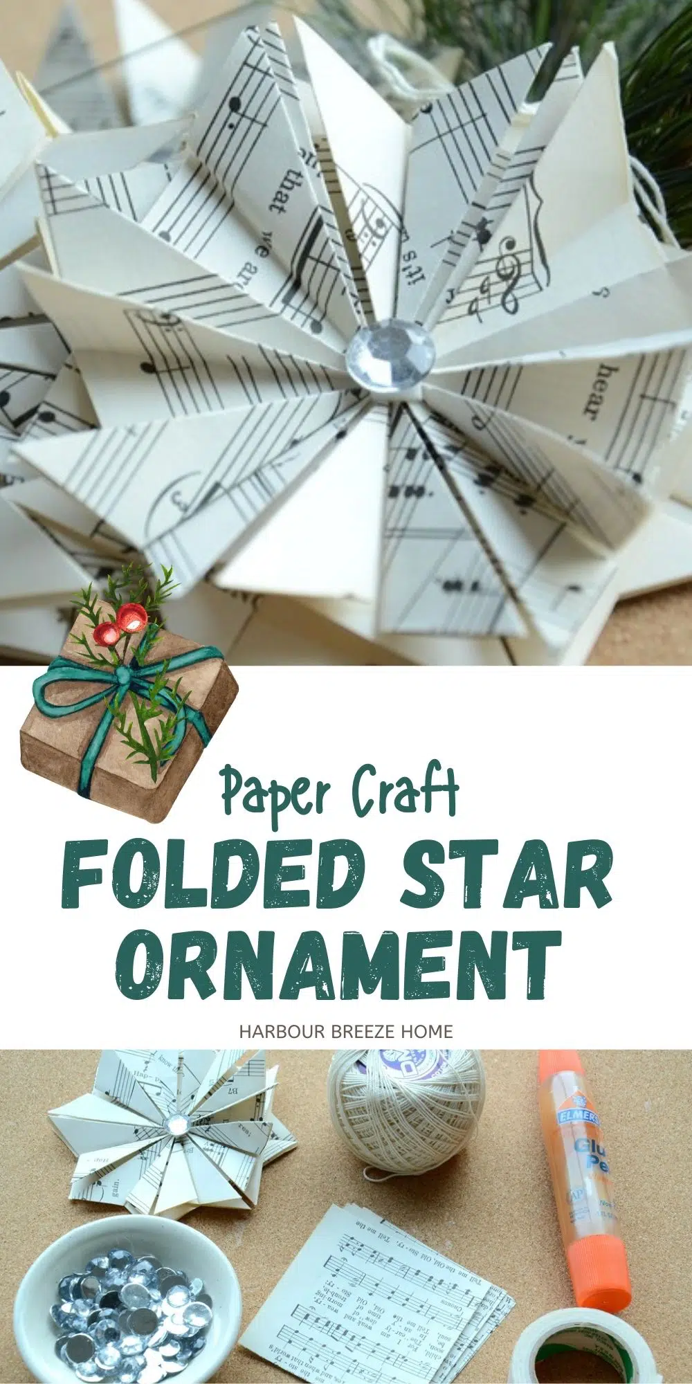 folded paper star ornament