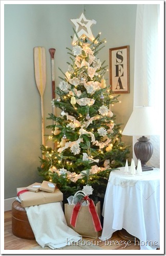 white and natural Christmas tree