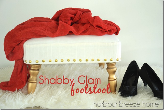 shabby glam footstool with words
