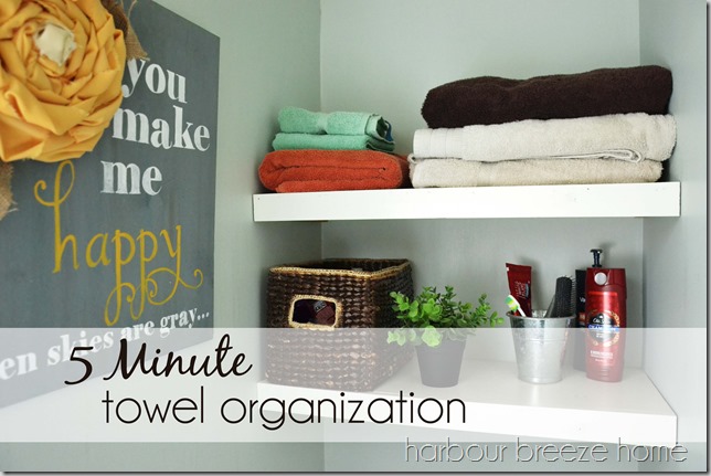 5 minute towel organization words