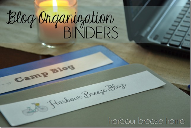 blog organization binders with words