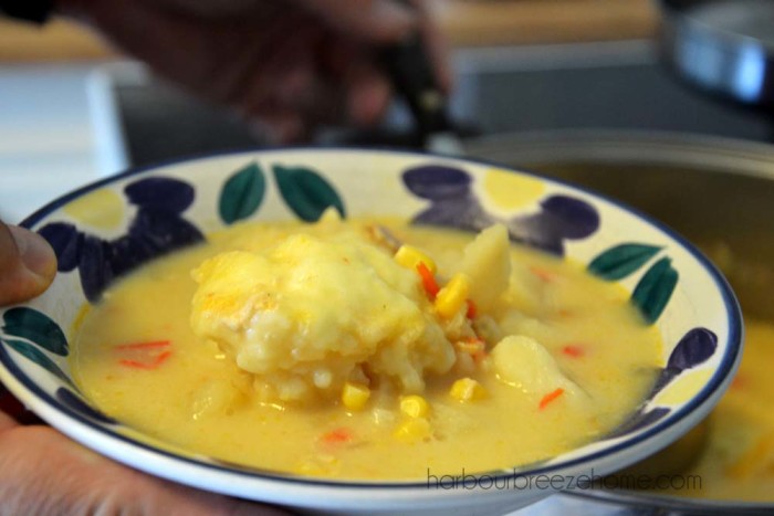 Potato Soup & Drop Dumplings | harbourbreezehome.com