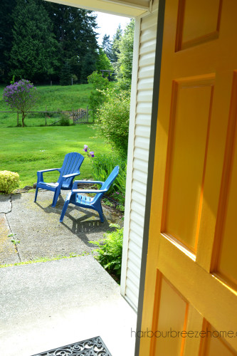 Yellow Marigold and Kendall Charcoal Front Door