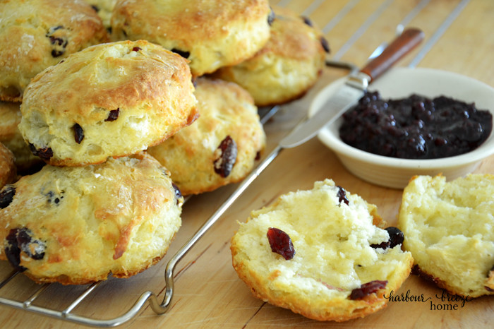 Find this simple and delicious recipe for Buttermilk Cranberry Scones at harbourbreezehome.com. It's the perfect compliment for your favorite tea (or coffee!).