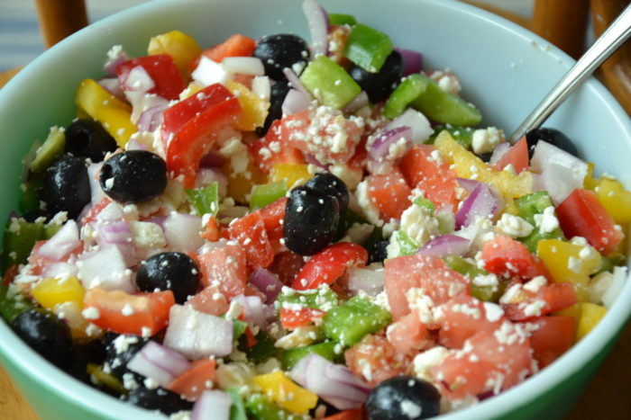 Greek Salad recipe - Celebrate the hot days of summer with this crisp and cool salad recipe