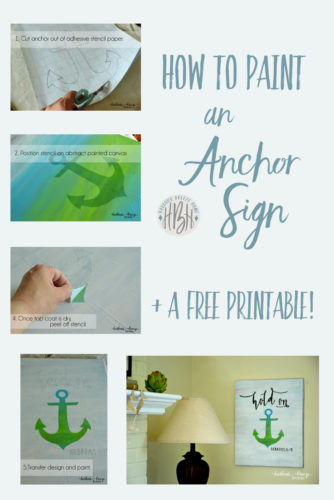 how to paint an anchor sign + a free printable