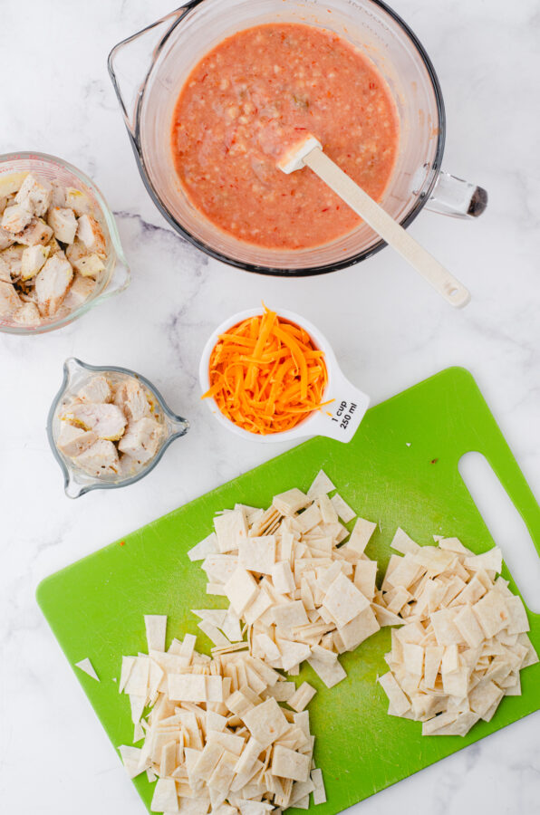 Ingredients needed for Mexican chicken casserole