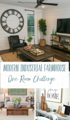 One Room Challenge ~ Modern Industrial Farmhouse Living & Dining Room Makeover at Harbour Breeze Home