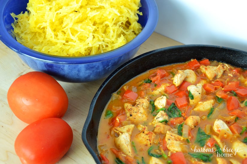 Super Skinny Chicken Alfredo with Spaghetti Squash