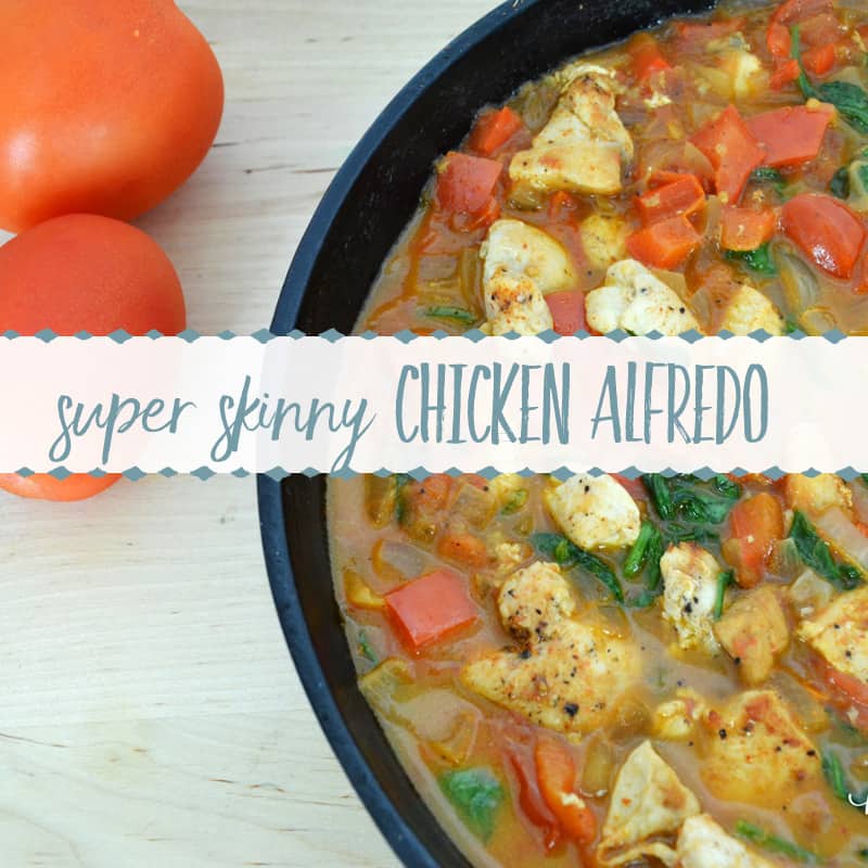 Super Skinny Chicken Alfredo with Spaghetti Squash
