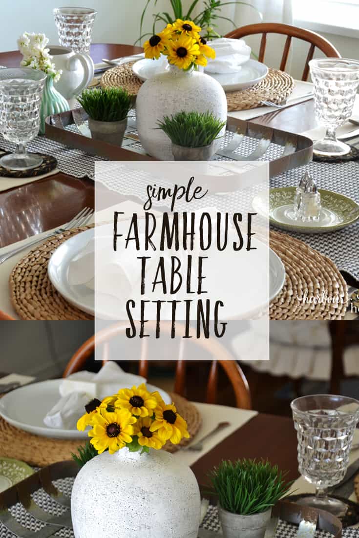 A Sweet Simple Farmhouse Tablescape, Simple Table Setting Ideas For Everyday