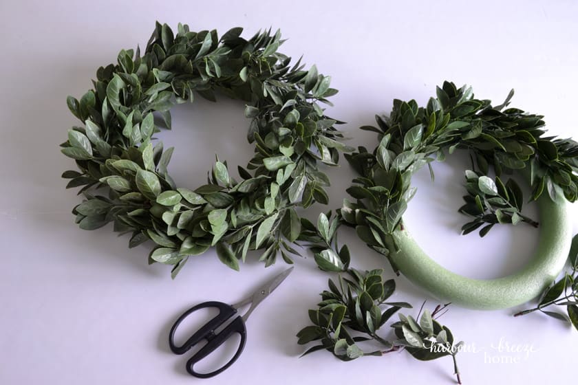 2 Small faux Boxwood wreaths