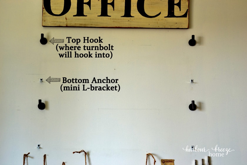 how to hang a turnbuckle shelf on a wall