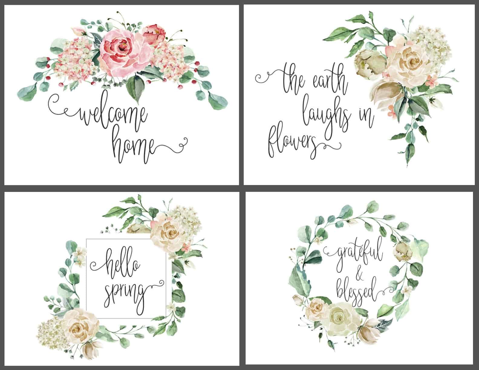 Free Farmhouse Printables with Flowers - Harbour Breeze Home