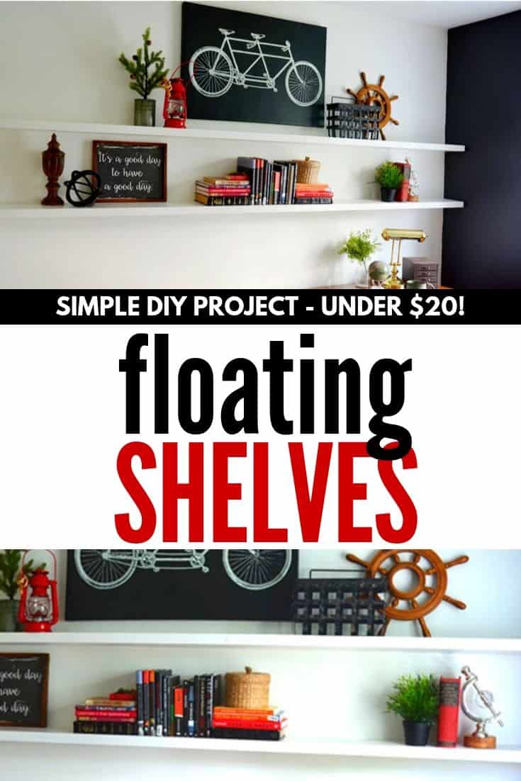 DIY Floating Wood Shelf with Dowels