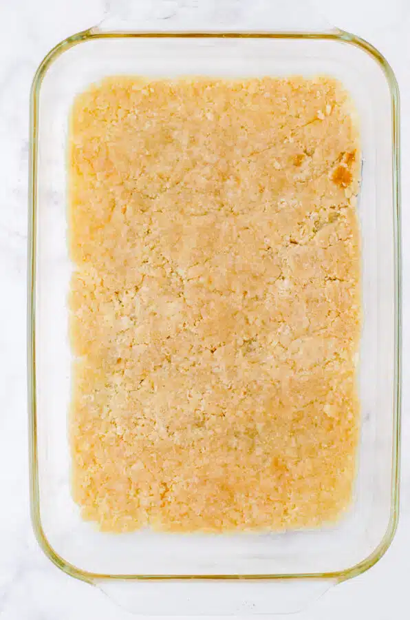 Prepared crust in a 9x13 inch pan