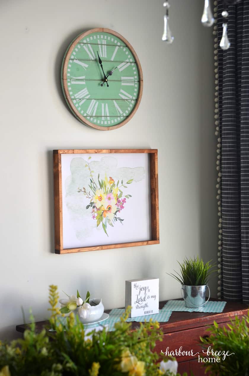 watercolor flower art - large printable art hanging on a wall