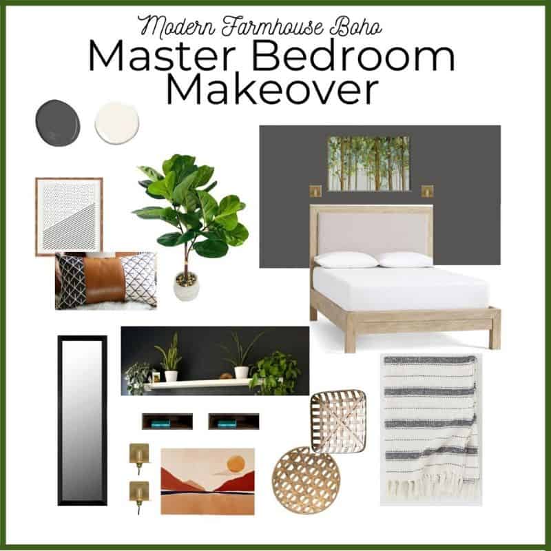 Modern Farmhouse Boho Master Bedroom Makeover Plans