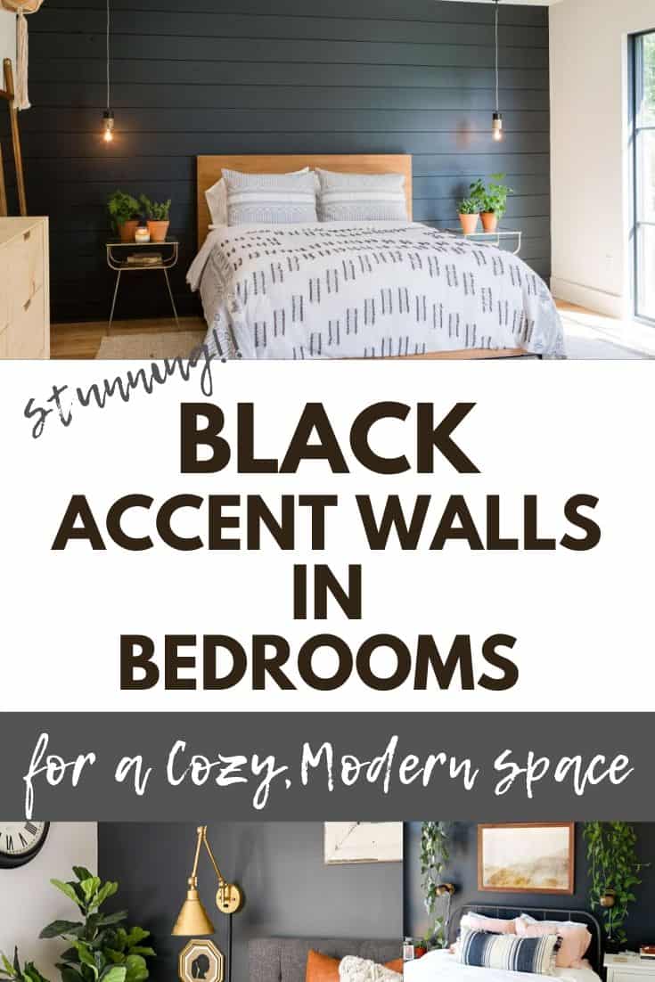 black walls in bedroom - inspiration pictures in a collage
