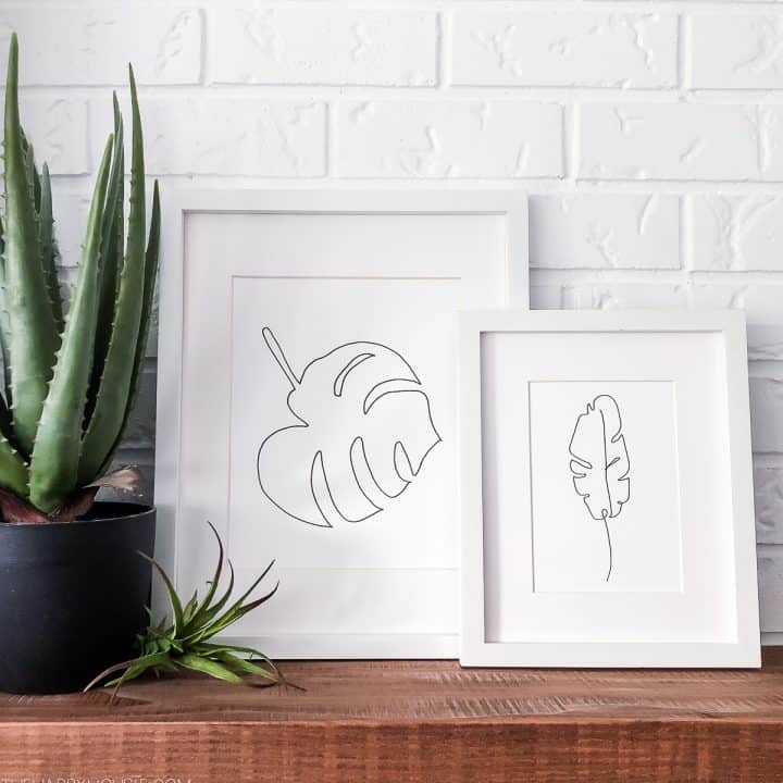 Image for Tropical & Palm Leaf Line Art Free Printable Series