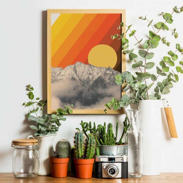 Image for Retro Mountain View Wall Art