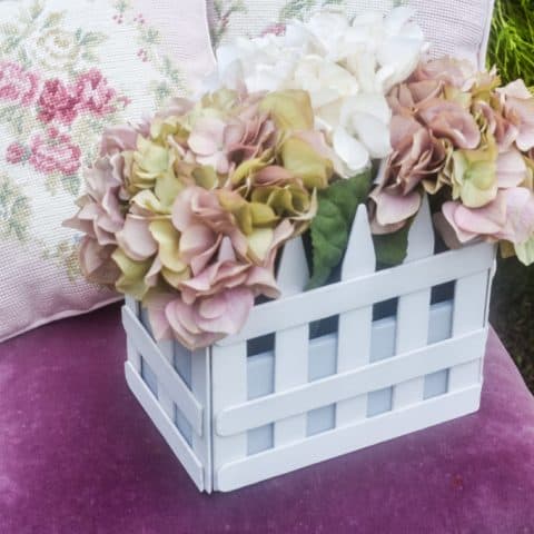 Image for DIY White Picket Fence Planter Box