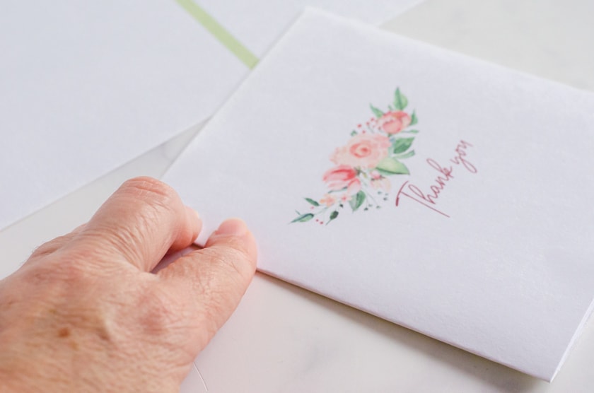 free printable floral thank you card