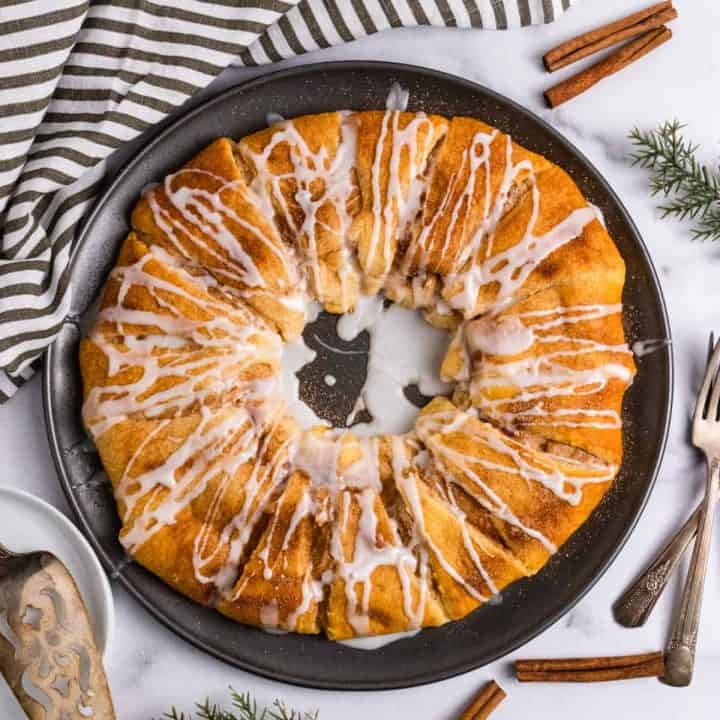 Image for Cinnamon Crescent Roll Cheesecake Stuffed Wreath