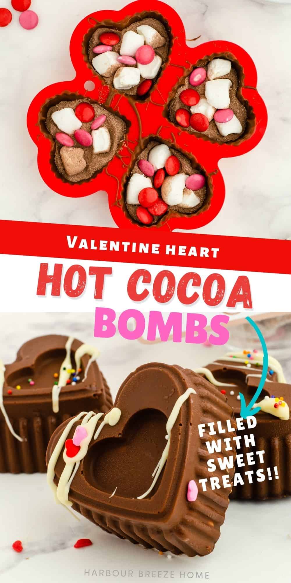 Heart Shaped Hot Chocolate Bombs for Valentine's Day