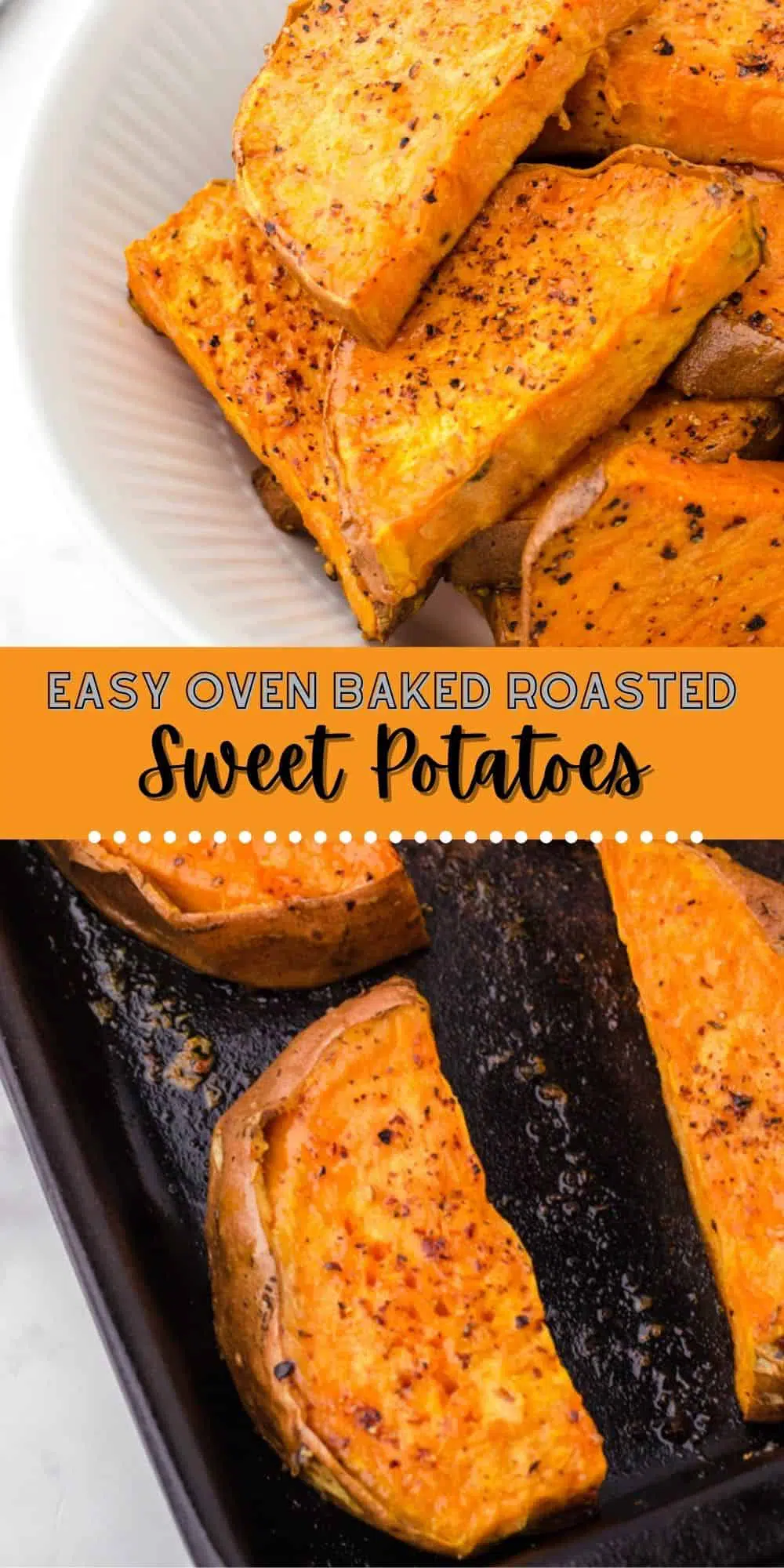 Oven Roast sweet potato - cut whole sweet potato, toss, and roast!