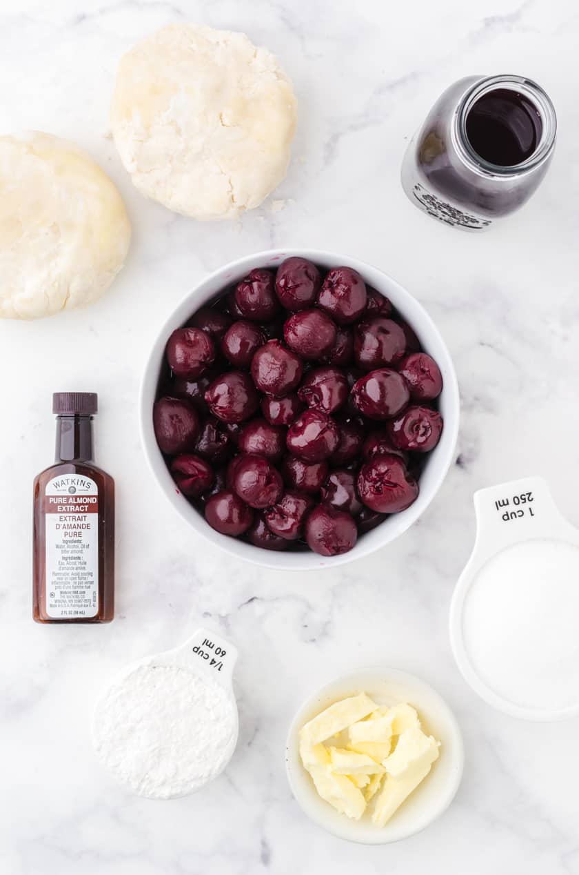 ingredients for cherry pie with canned cherries