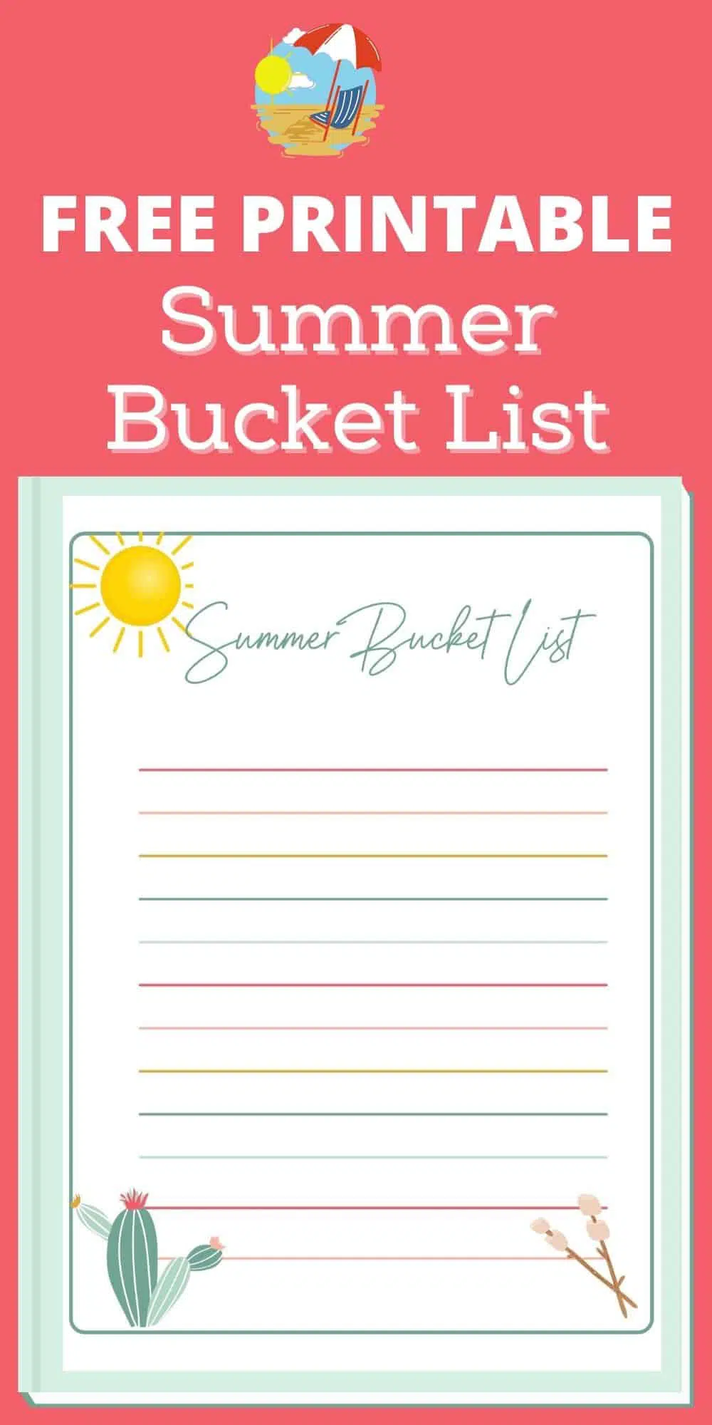 free summer bucket list printable