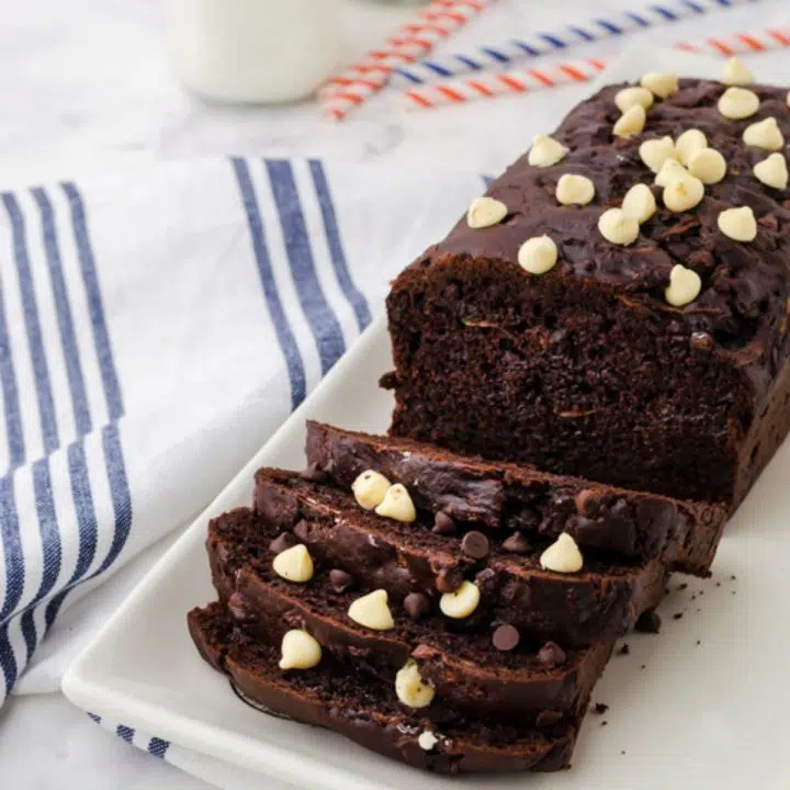 Triple Chocolate Zucchini Bread with White Chocolate Chips Recipe