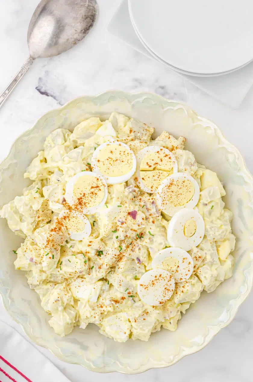 Bowl of best potato salad