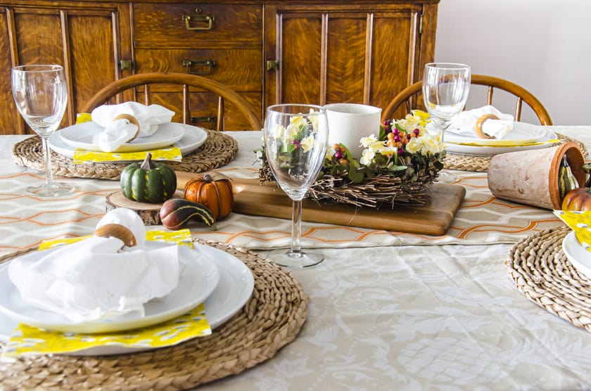 Fall dining room tablescape