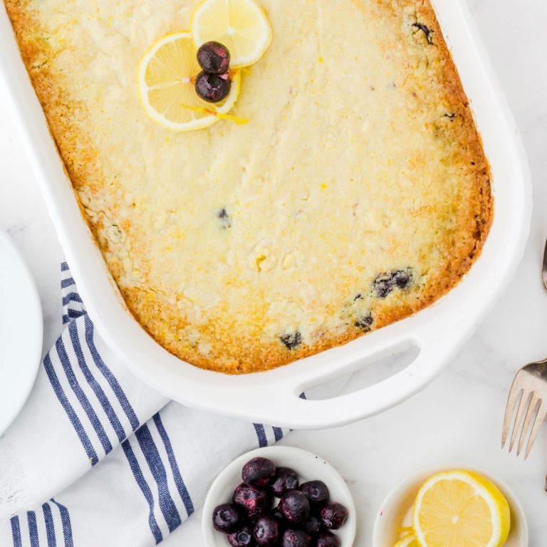Lemon Cake Mix with Blueberry Pie Filling Dump Cake - Harbour Breeze Home
