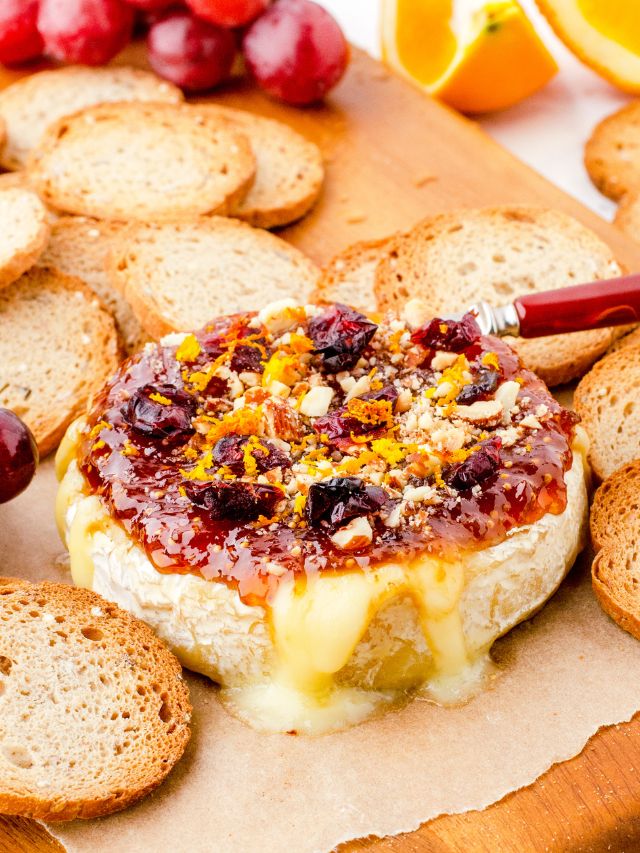BEST Baked Brie with Fig Jam & Cranberries