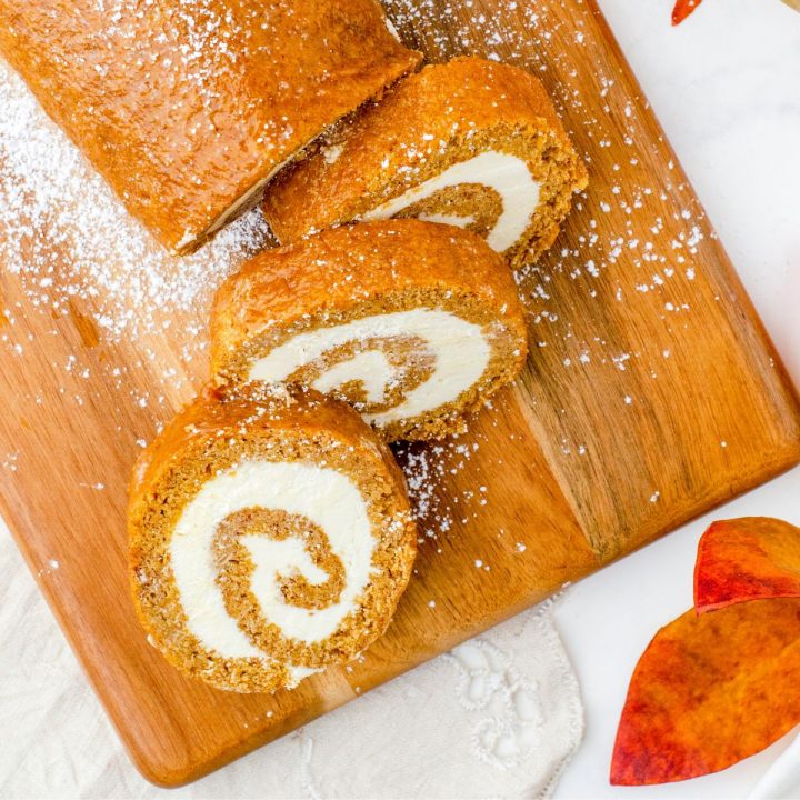 Pumpkin Roll Cake Recipe with Cream Cheese Filling