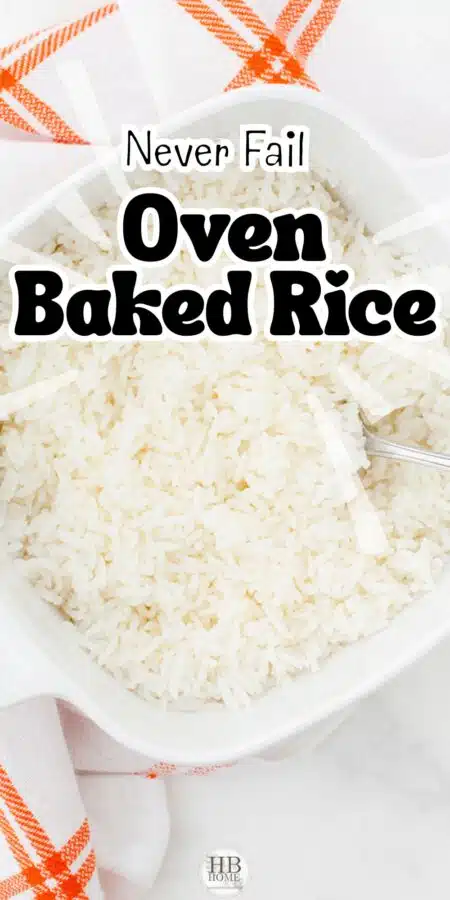 A pan of fluffy oven baked rice.