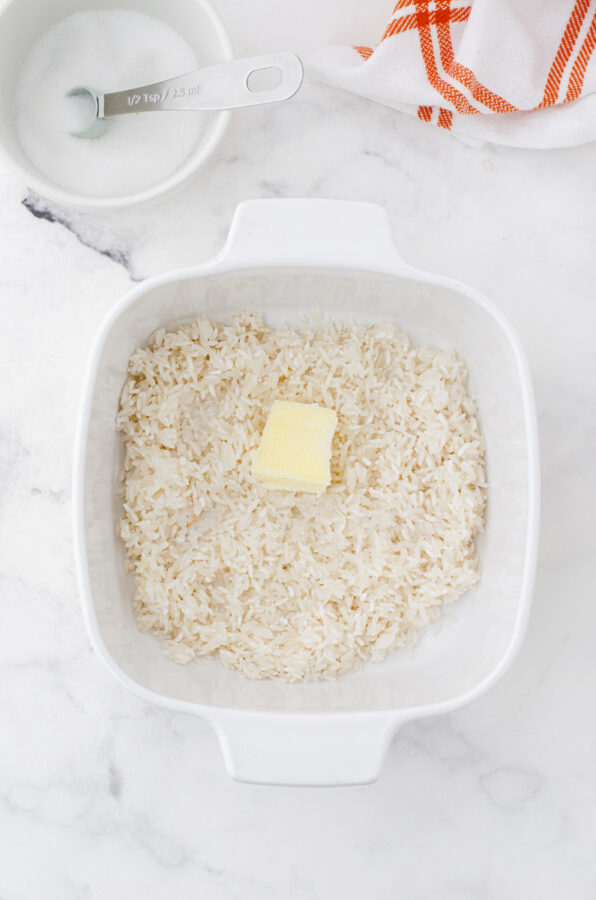 ingredients for oven baked white rice