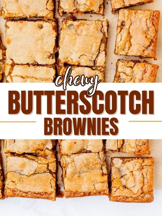 butterscotch brownies cut into squares